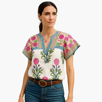 Amelia - Boho Floral Blouse