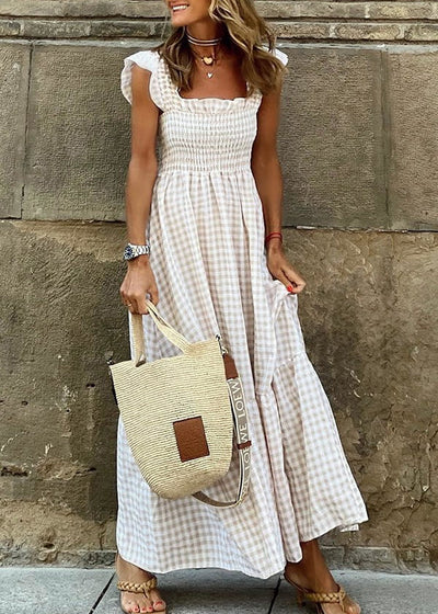 Liliane - Stylish Checkered Maxi Dress