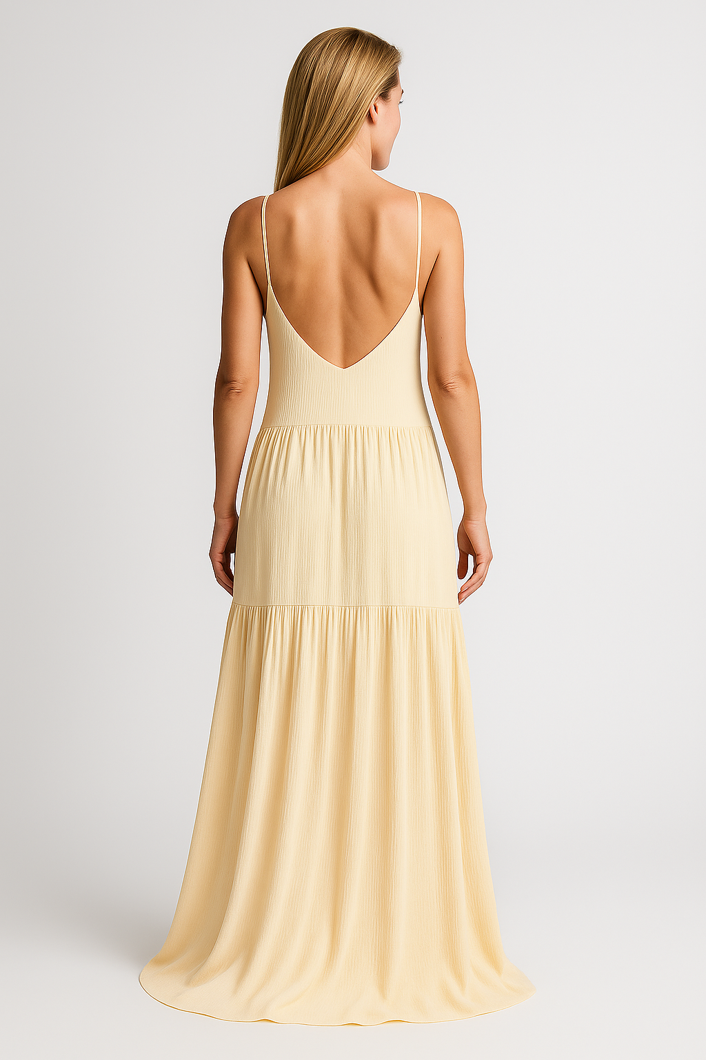 Elegant Resort Deep V-Neckline Strappy Maxi Dress