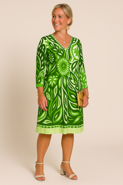 Flowered Tummy Covering Dress | SUNFLOWER