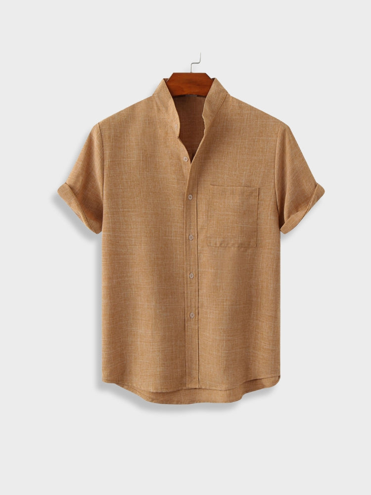 Linen Textured Short Sleeve Shirt