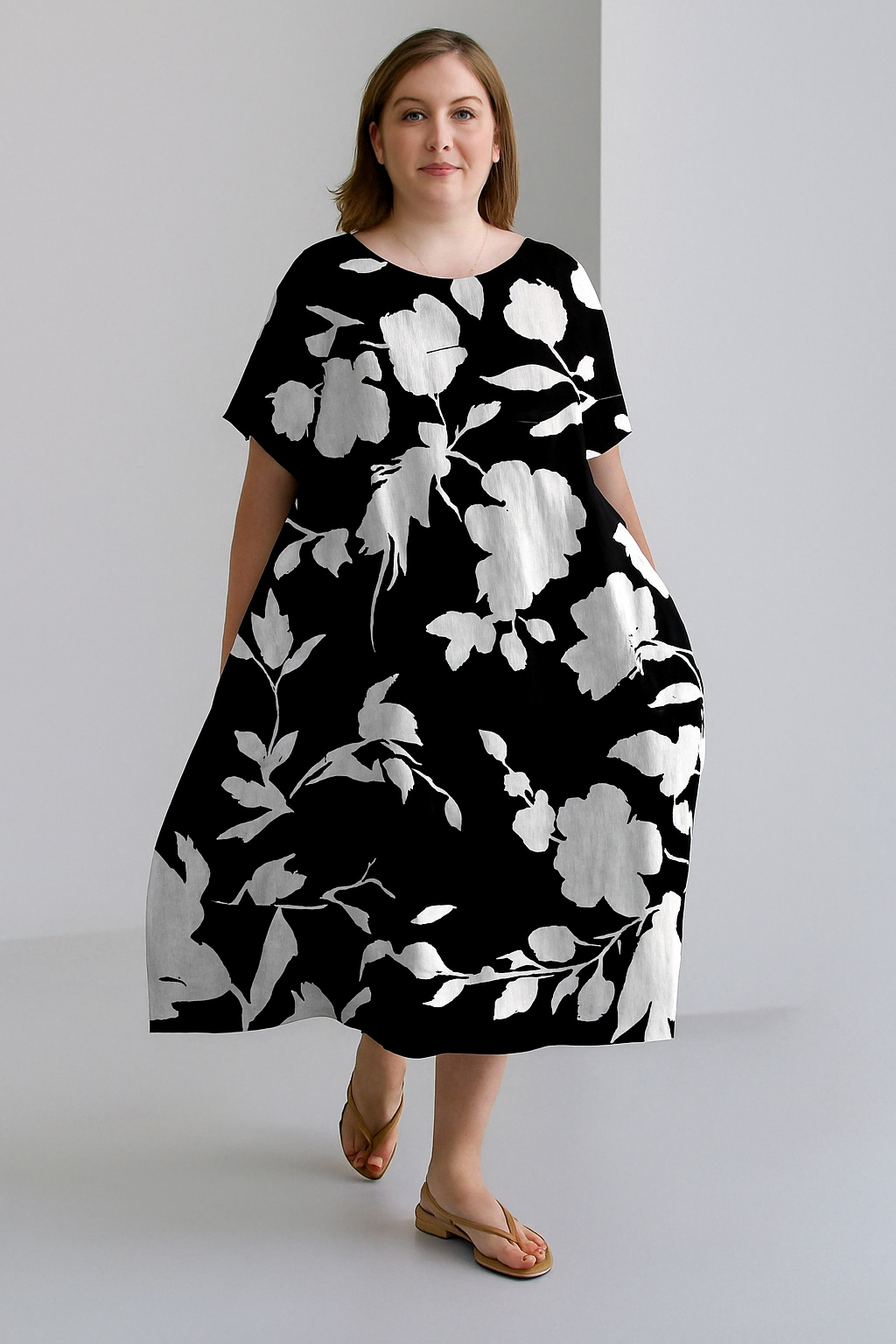 Loose Fit Tummy Covering Dress | ROSE