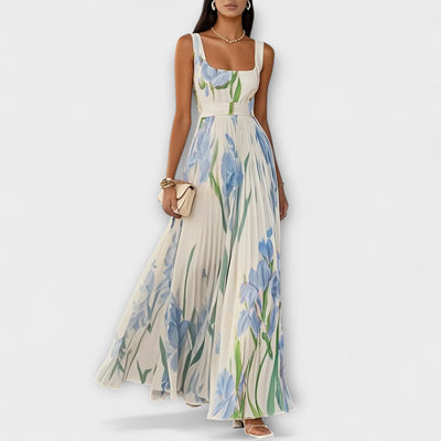 Penelope™ | Folded Floral Chiffon Maxi Dress