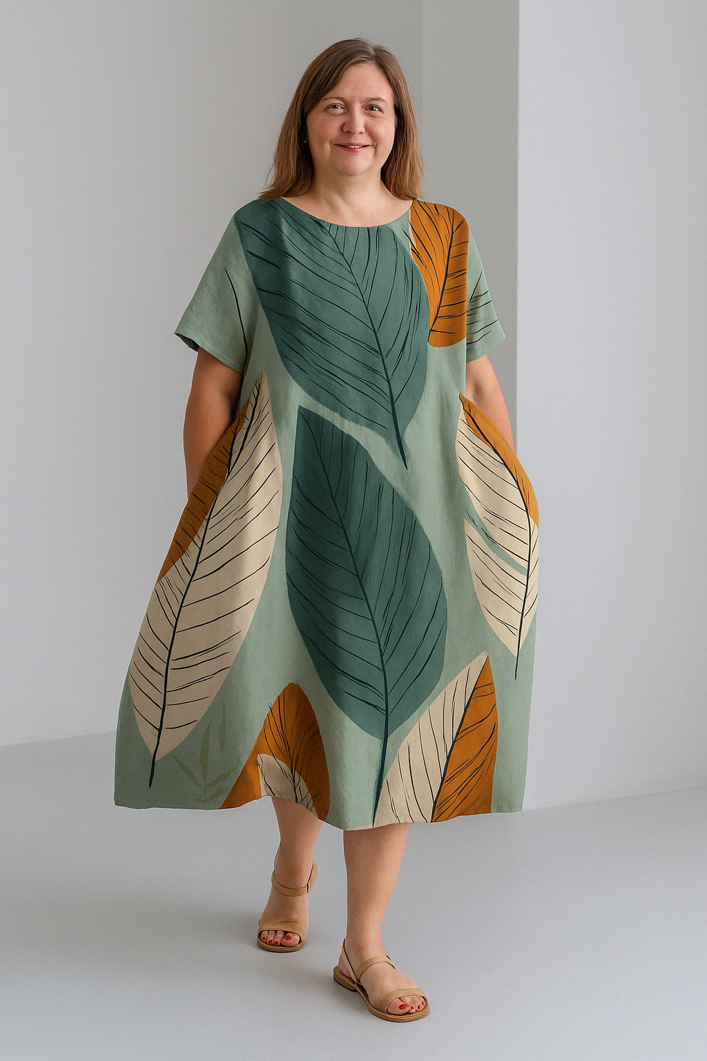 Loose Fit Tummy Covering Dress | ROSE