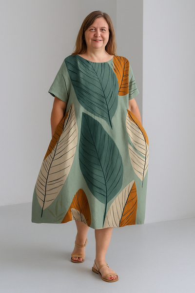 Loose Fit Tummy Covering Dress | ROSE