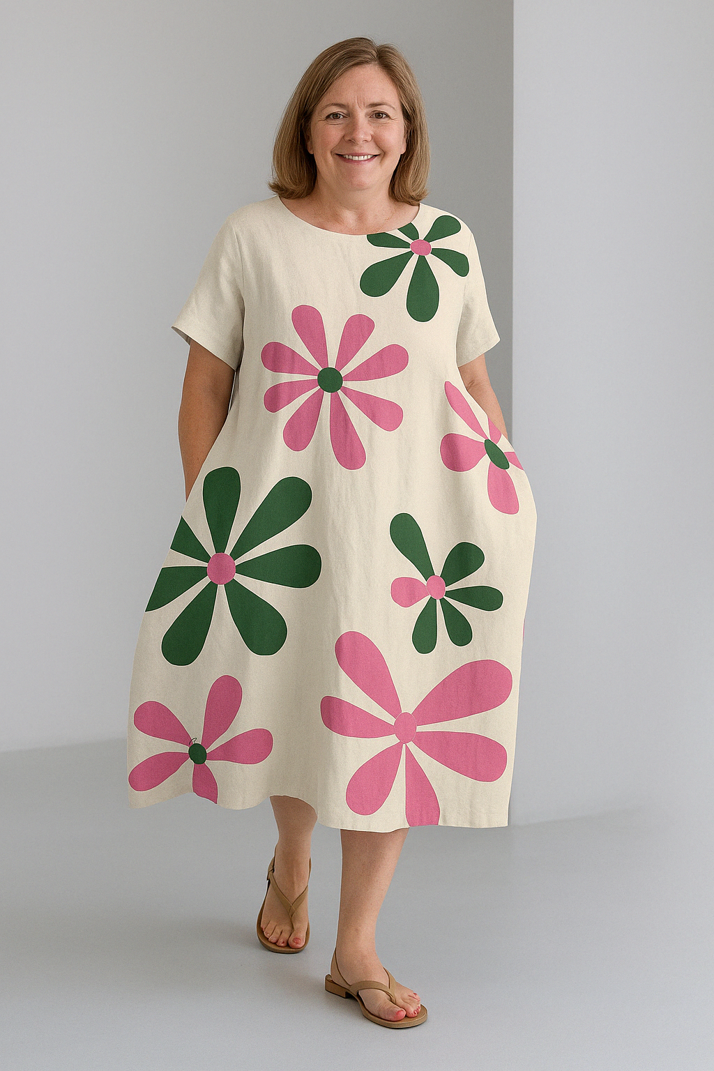 Vibrant Tummy Covering Dress | PEONY