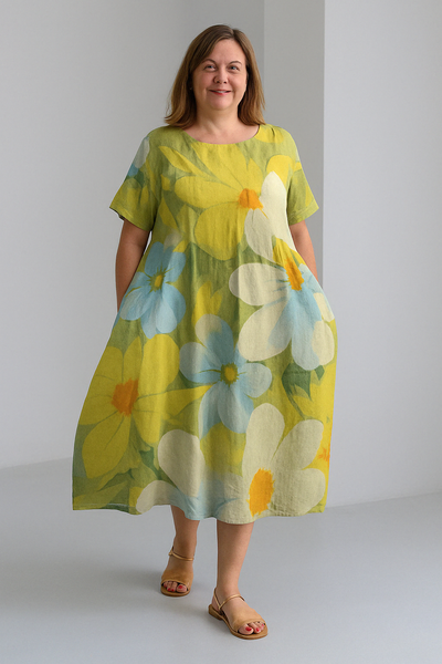 Loose Fit Tummy Covering Dress | ROSE