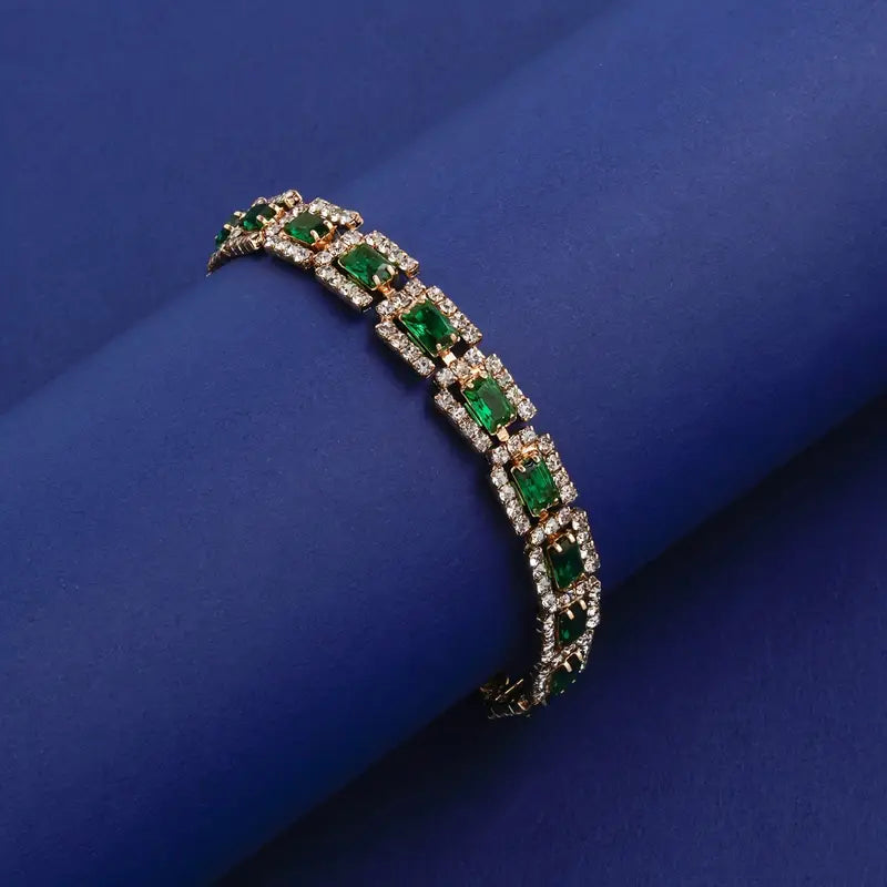 Emerald Green Statement Gold Bracelet