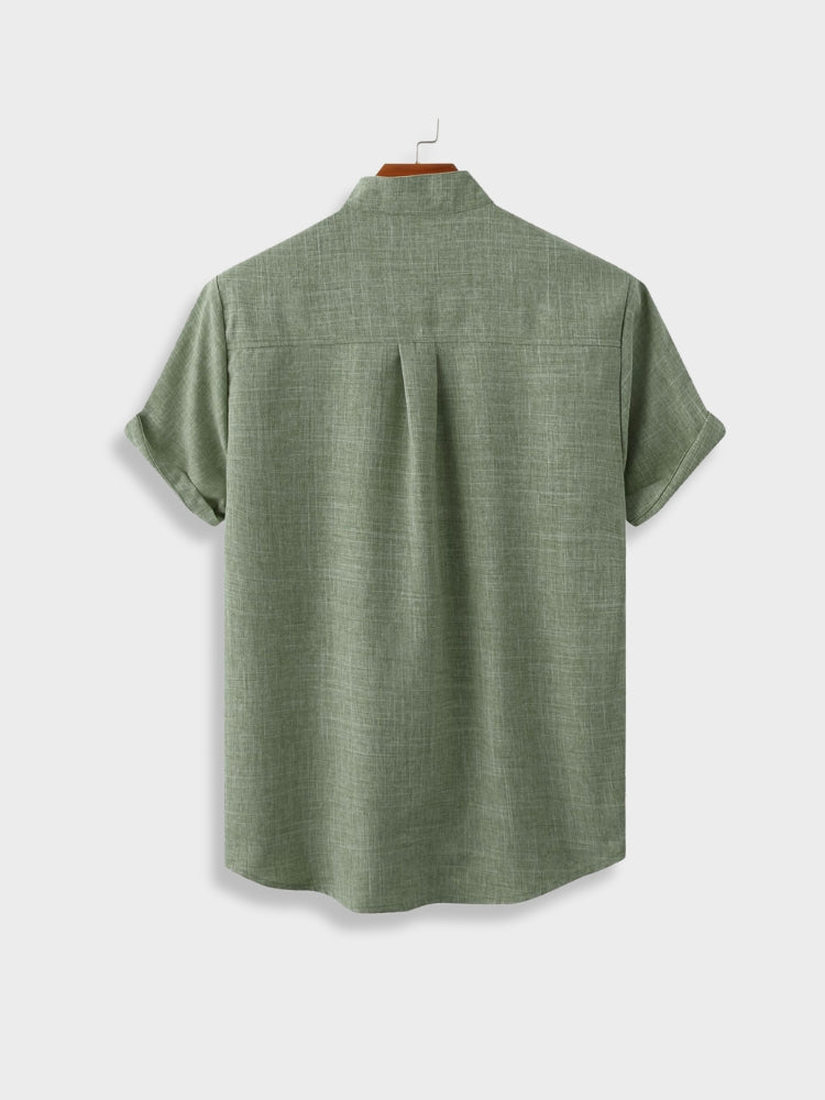 Linen Textured Short Sleeve Shirt