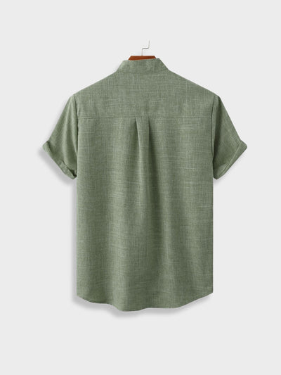 Linen Textured Short Sleeve Shirt