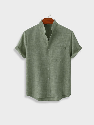 Linen Textured Short Sleeve Shirt