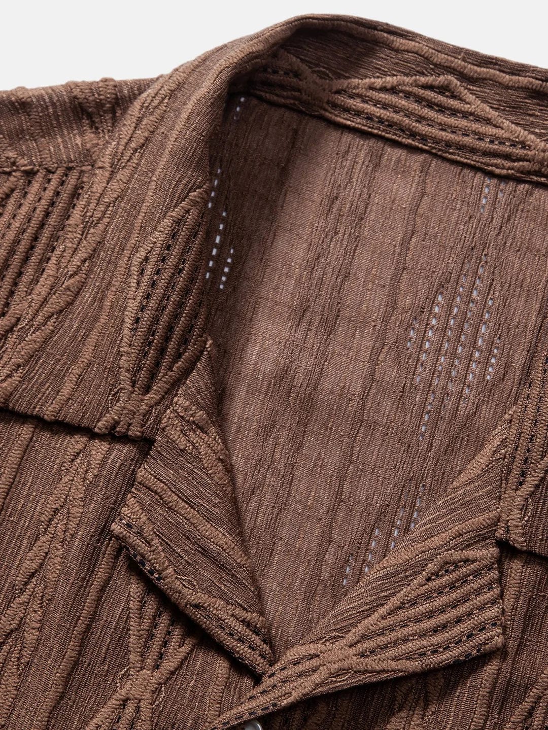 Textured Openwork Shirt and Relaxed Trousers Set