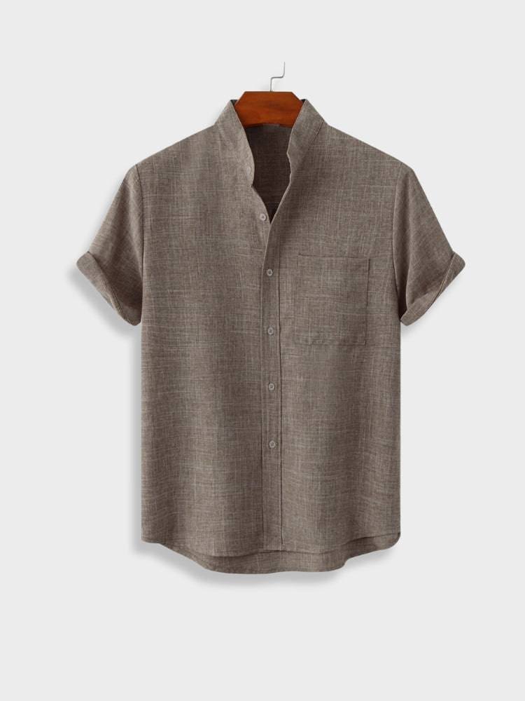 Linen Textured Short Sleeve Shirt