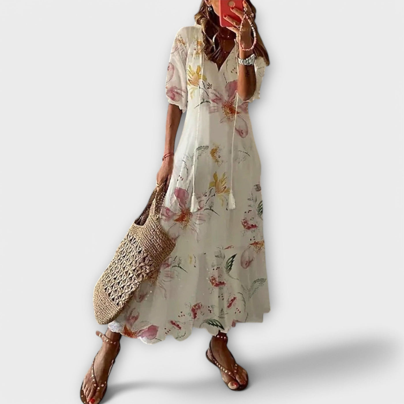 AVA - LUXE REGULAR FIT BOHO PRINT MAXI DRESS