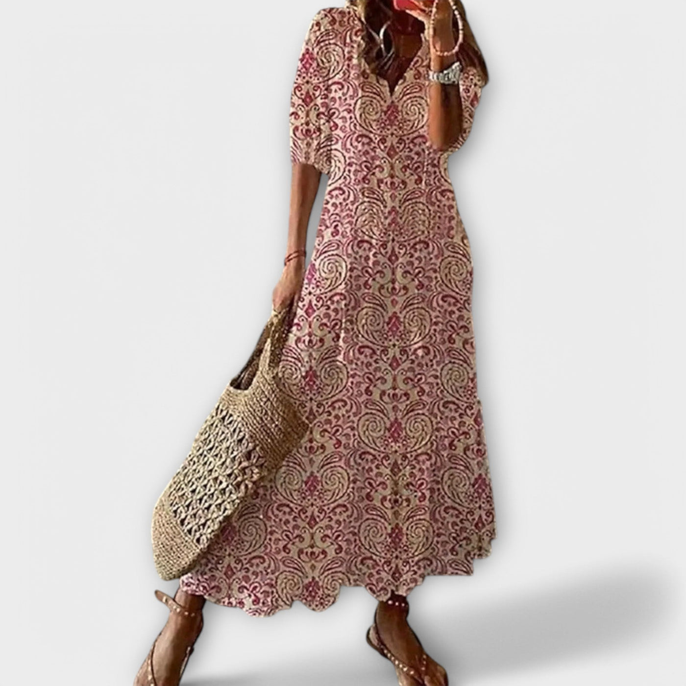 AVA - LUXE REGULAR FIT BOHO PRINT MAXI DRESS